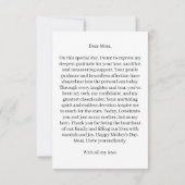 「心からの表現:母の日のグリーティングカード サンキューカード (裏面)