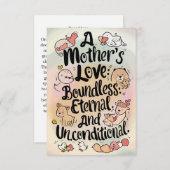 「心からの表現:母の日のグリーティングカード サンキューカード (正面/裏面)