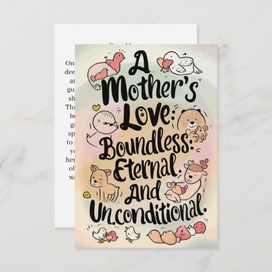 「心からの表現:母の日のグリーティングカード サンキューカード (正面/裏面)