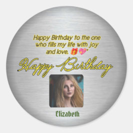 心からの願い：ハッピーバースデーラブステッカー ラウンドシール