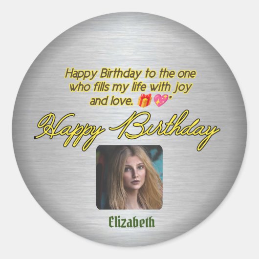 心からの願い：ハッピーバースデーラブステッカー ラウンドシール (正面)