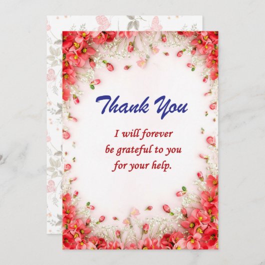 心からエレガント感謝するサンキューカード サンキューカード (正面/裏面)