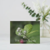 心から哀悼の意を表します、夏のワイルドラズベリーの花 ポストカード (スタンド正面)