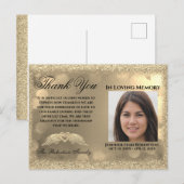 心から哀悼の意を表します 葬儀 フォト ありがとう ハート ポストカード (正面/裏面)