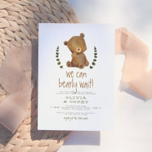 心から待つ |かわいいクマ&ユーカリ赤ちゃんシャワー