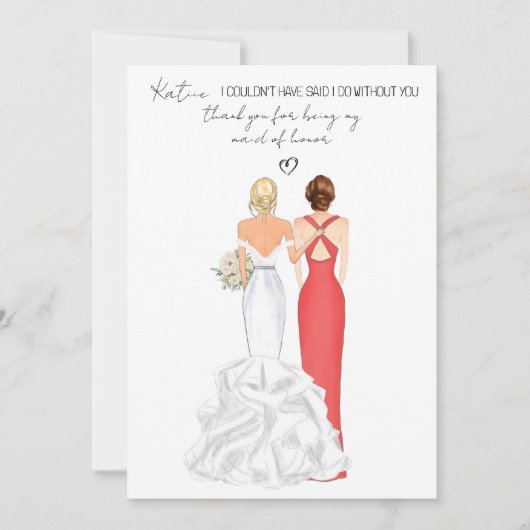 心から感謝しています。私のウェディングプランナーになってくれてありがとう。 招待状 (正面)