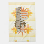 心から感謝する表情 キッチンタオル (縦)