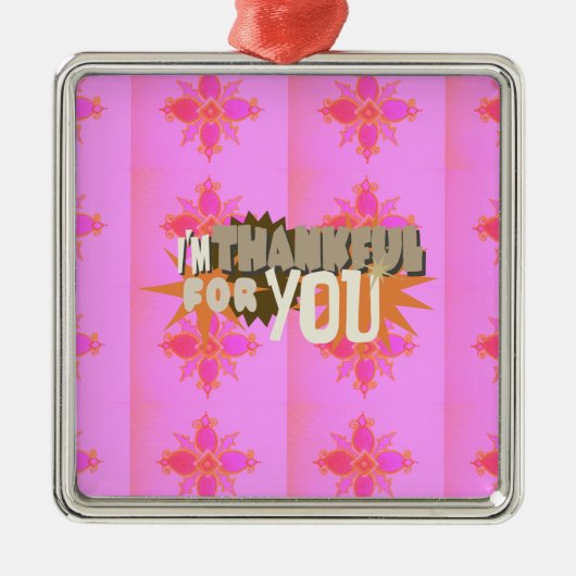 心から感謝する表情 メタルオーナメント (正面)