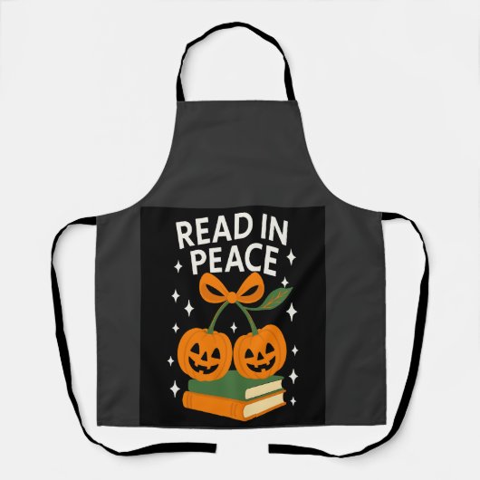 心から笑えるハロウィンの本をゆっくり読んで エプロン (正面)