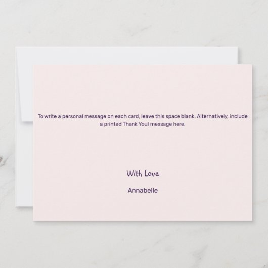 心かわいらしのこもった感謝してい写真！サンキューカード 招待状 (裏面)