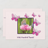 心かわいらしのこもった感謝してい写真!サンキューカード 招待状 (正面/裏面)