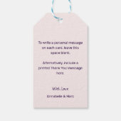 心かわいらしのこもった感謝してい写真！サンキュー ギフトタグ (裏面)