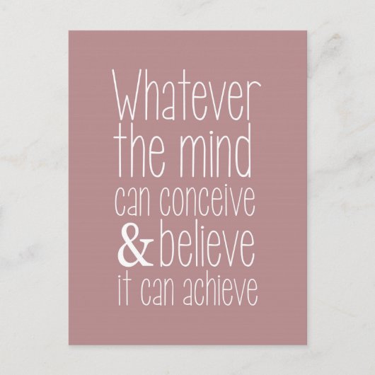 心が何であれ信じの感動的引用文 ポストカード (正面)