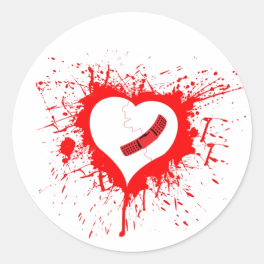 心が壊れている ラウンドシール (正面)