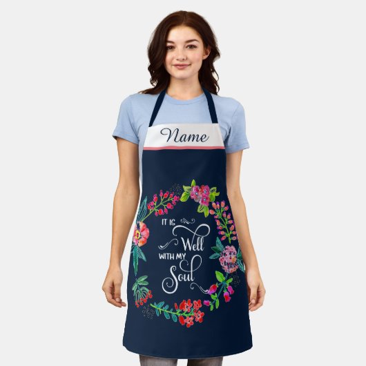 心が好い エプロン (着用した状態)