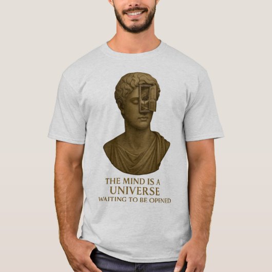心が明らかに – 大理石の反射 Tシャツ (正面)