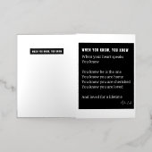 心が知っている時、心は愛の詩を語る 箔グリーティングカード (外側レイダウン)