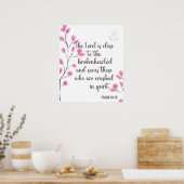 心が砕け、魂の詩篇34:18 ポスター (キッチン)