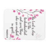 心が砕け、魂の詩篇34:18 マグネット (横)