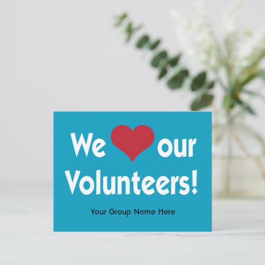 心と団体名で私たちはボランティアを愛している ポストカード (スタンド正面)