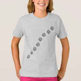 心にぽんと入ってきたわんこ | 犬の足跡のプリントがかわいい Tシャツ