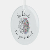 心に優しいフローラ脳の健康 ガラスオーナメント (正面左)