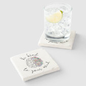 心に優しいフローラ脳の健康 ストーンコースター (横)