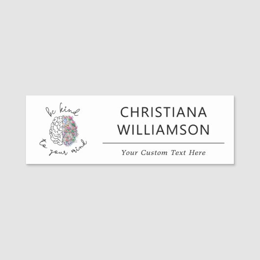 心に優しいフローラ脳の健康 名札 (正面)