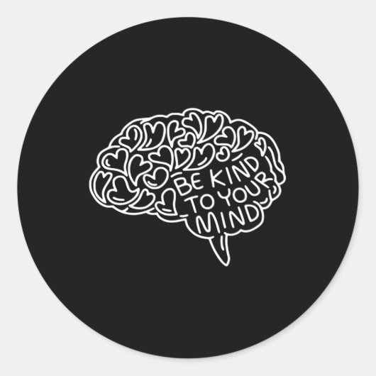 心に優しいメンタルヘルス認識度ハート ラウンドシール (正面)