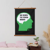 心に優しいメンタルヘルス認識度 吊り下げ型タペストリー (寝室)