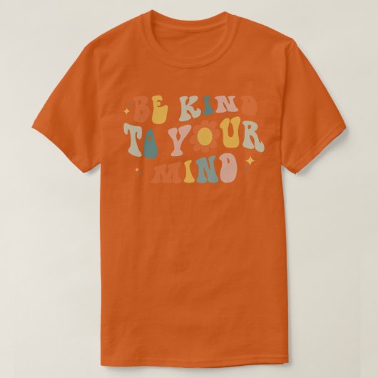 心に優しいレトロメンタルヘルス問題W Tシャツ (デザイン正面)