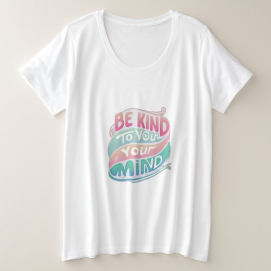 心に優しい プラスサイズTシャツ (デザイン正面)