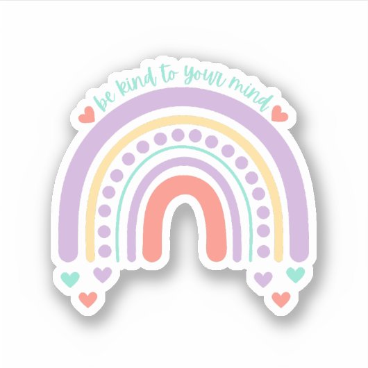 心に優しい | Rainbow Peach Candy シール (正面)