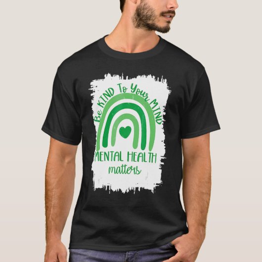 心に優しく心を傾ける自閉症 Tシャツ (正面)