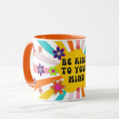 「心に優しく」カラフルレトロマグカップ マグカップ (正面左)