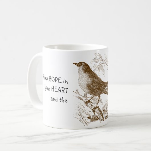 心に希望を 鳥の歌 コーヒーマグカップ (正面左)