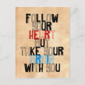 心に従え、でも頭も連れて行け ポストカード (正面)