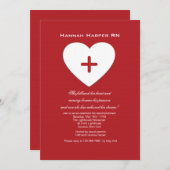 心に従って看護学校卒業式招待状 招待状 (正面/裏面)