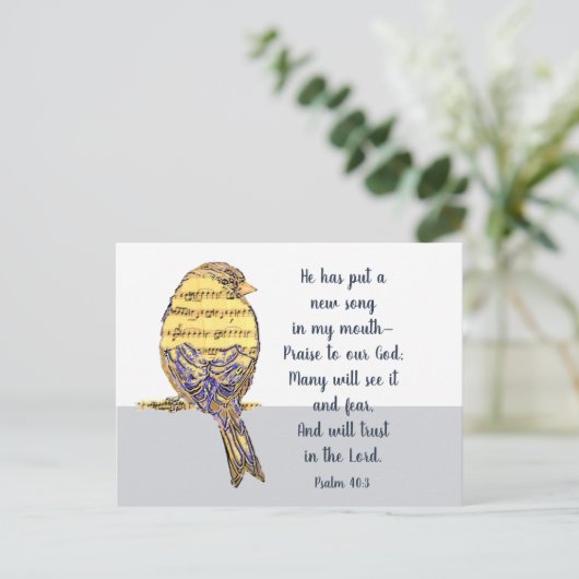 心に歌を宿す バイブルスクリプト 鳥 ポストカード (スタンド正面)