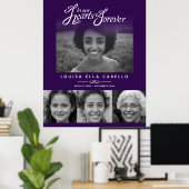 心に残る写真の追悼コーナー 紫 白 ポスター (ホームオフィス)