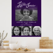 心に残る写真の追悼ポスター 紫と白の葬儀 ポスター (キッチン)