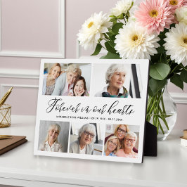 心に永遠に留まる写真コラージュ追悼プレート フォトプラーク