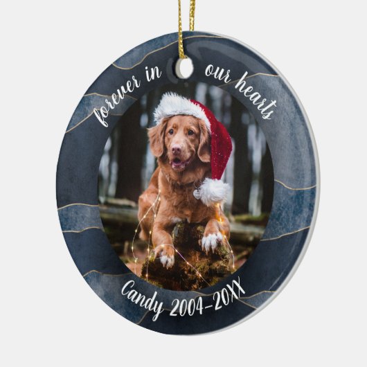 心に永遠に留まる写真ペットメモリアル アブストラクト セラミックオーナメント (左)
