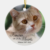 心に永遠に留まる猫の写真 セラミックオーナメント (正面)
