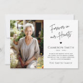 心に永遠に留まる お悔やみと感謝 サンキューカード (正面)