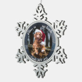 心に永遠に留まる ペット追悼 フォト メモリアル アブストラクト スノーフレークピューターオーナメント (右)