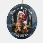 心に永遠に留まる ペット追悼 フォト メモリアル アブストラクト セラミックオーナメント (左)