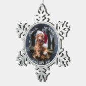 心に永遠に留まる ペット追悼 抽象写真 スノーフレークピューターオーナメント (右)