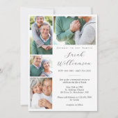 心に永遠に4枚の写真コラージュ葬儀案内 招待状 (正面)