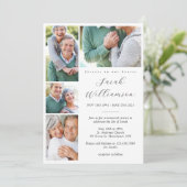 心に永遠に4枚の写真コラージュ葬儀案内 招待状 (スタンド正面)